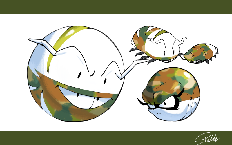 art goes here — convergent evolutions for voltorb and electrode