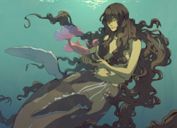 ionomycin:  Whale merm and her tiny gf–Twitter