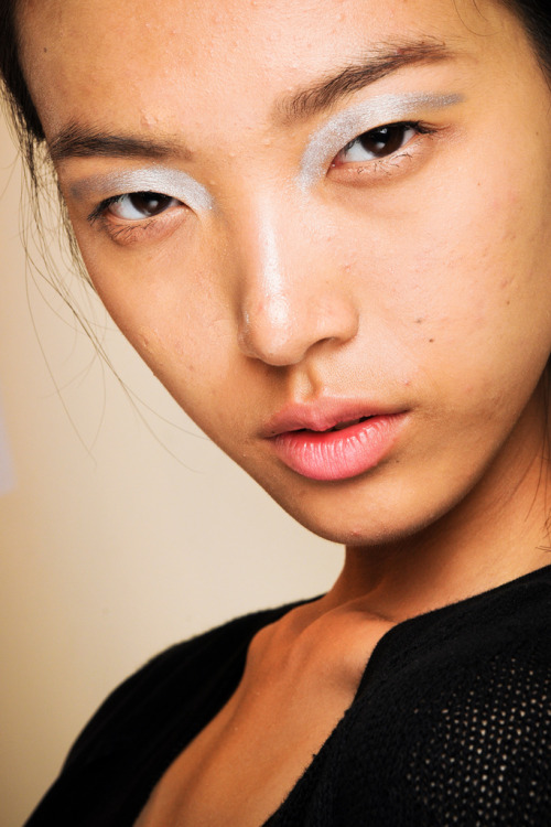 Tian Yi backstage at 3.1 Phillip Lim Spring 2012