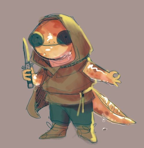 my little kobold rogue, G’Den G’Dar. A simply slimy salamander.