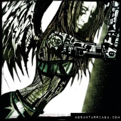 hgsantarriaga:  Más detallitos que usamos en la portada de #Nostromo v1 #sketch #angel #cyborg #girl #fembot 