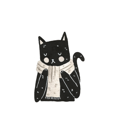 ash-elizabeth-art:Inktober day 8: a kitty keeping warmshop | instagram | ko-fi