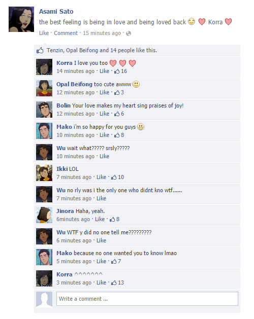 criesbckorra:  sorry wu, if you’d been told the entire republic city would know FB adventures part 2