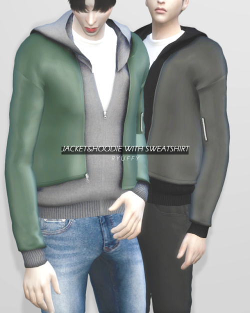 simblrryuffy: [Ryuffy] Jacket & Hoodies with Sweatshirt Male Clothing Top  15 Swatches HQ Compa