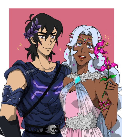 eastofthemoon:I had commissioned @pinkalluring to do a Hades and Persephone AU  with Kallura and I j
