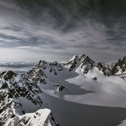 visuallyillusive:  Lyngen Alps Panorama 3 of 3. One of the most beautiful summit views I’ve ever seen. View in my profile for the full pano effect. For the full story behind this climb, read my latest story on @stellerstories, link in my bio. @visitnorway