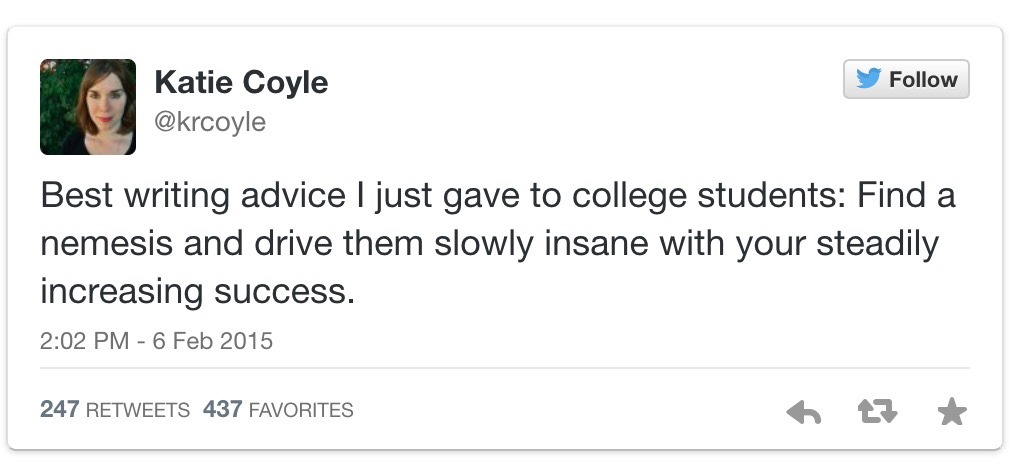 emilystjohnmandel:I usually don’t have much patience for writing advice, but this