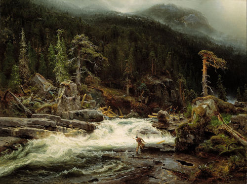 August Cappelen - Waterfall in Telemark (1852)