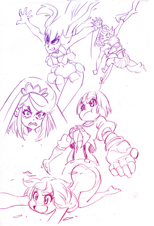 rafchu:  More Kill la Kill doodles! All my favorite strong moments from episode 21 ^^  eep <333