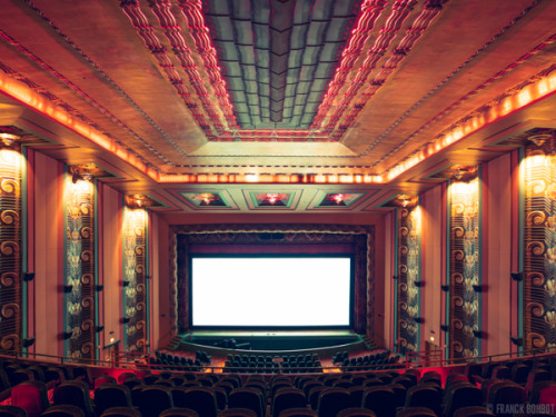 asylum-art:  franck bohbot photography: Cinema       Reflecting on the memories of the golden age of Hollywood, it gives the feeling that there is no such place like a movie theater to celebrate the birth of film from an artist. “The greatest emotion