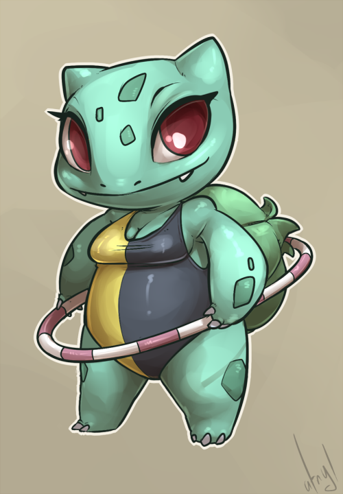 atryl:  Bulbasaur / Ivysaur / Venusaur No idea what the hoop is about, must be hard with that thing on her back.  Reblogging them for ya because of sexiness I suppose :)