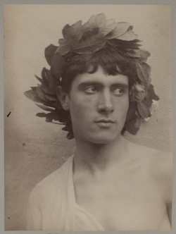 eastmanhouse:  Baron Wilhelm von Gloeden (German, 1856-1931) Youth with wreath on head, ca. 1900, Albumen print, Anonymous gift, George Eastman House Collection This photograph is on view at George Eastman House in The Gender Show through October 13,