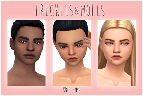 kris-sims:  So I made some freckles  Face &amp; Body 13 swatches BGC  Download here!✨  love~~&am