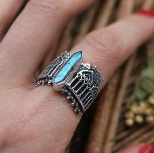 May Ring Sale including our Asgard Labradorite Fortress Castle Ring Last chance to buy this chunky s