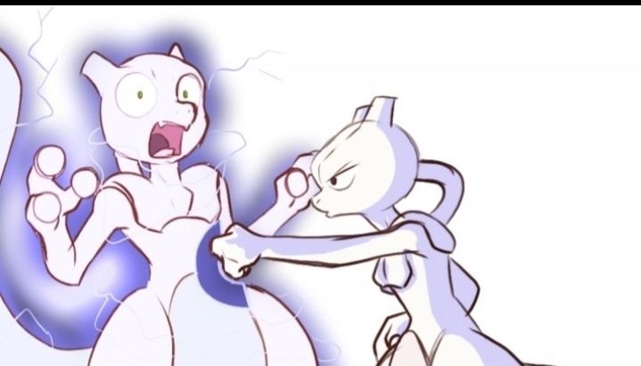 mewtwo and mega mewtwo y (pokemon and 1 more) drawn by suahh