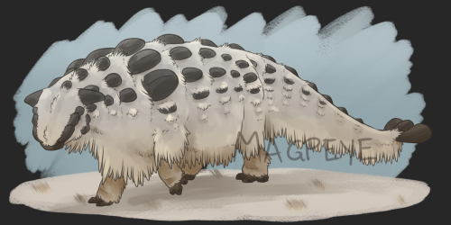 Highly speculative feathered ankylosaur. Not meant to be any existing species.I posted the white ver