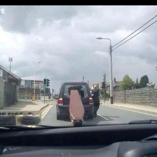 Ahh crap I lost my coffin, lol #oops #coffin #dead #excusemeidroppedmycoffin #carcrash #zombie #keep