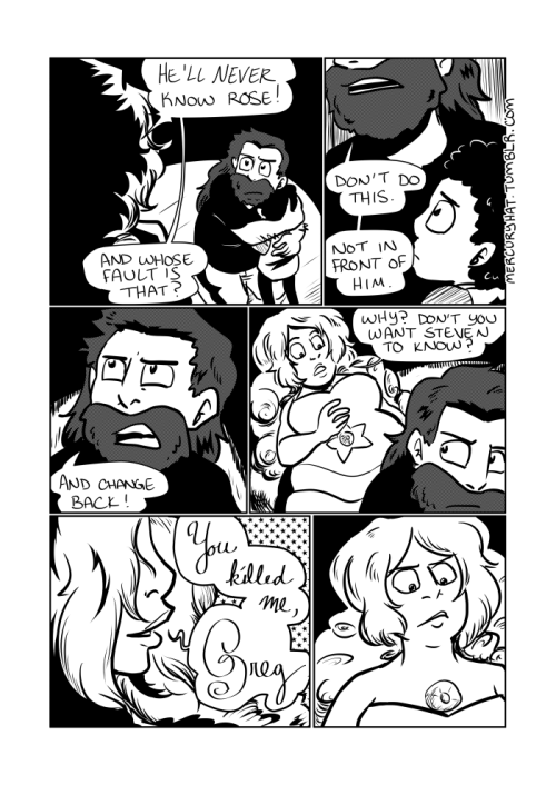 spiderlassie:mercuryhat:I finished my SU fan comic!If it looks weird on Tumblr, it’s on my site, too!  First of all how dare you  T T
