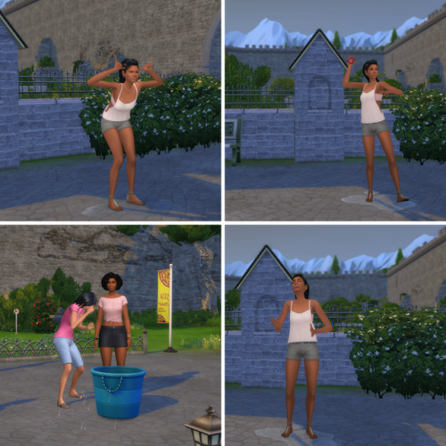 the crew tried to beat the heat and have some fun with a water balloon fight. mackenzie kicked ass f