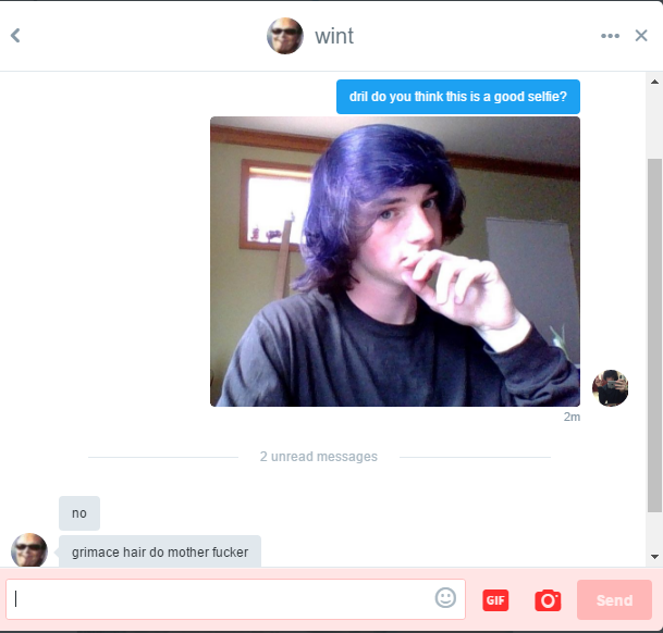 headgiver:  dril just replied to my message on twitter to say i had a bad hairdo