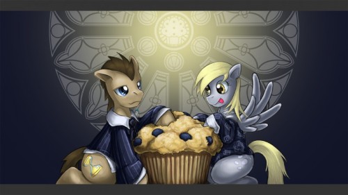 ask-dj-flutter-dash-and-vinyl:  Adventures of Docter whooves and Derpy hooves  <3