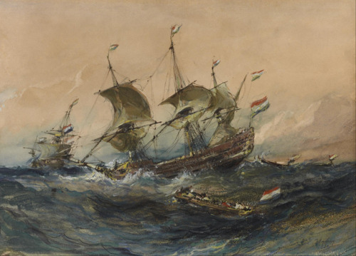 Dutch Ships in a Storm, Eugène Isabey, 1839