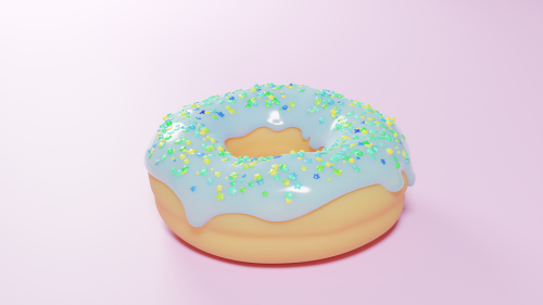 Progression of…… noot…….-[ID: A series of images showing the progression of a 3D modelled doughnut f