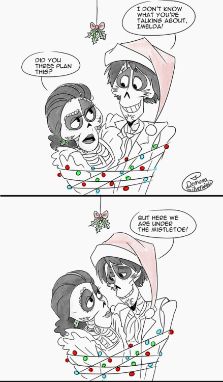 demona-silverwing: Mistletoe Have some belated Rivera Christmas shenanigans ^_^I was thinking this h