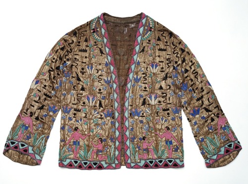 Sequin jacket with Egyptian motifs, 1923. Hand-beaded lurex, unknown maker. V&AIn 1922 Howard Ca