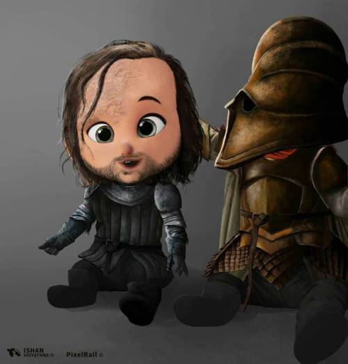 caliopesnowmusic:  AAAW, So CUTE! Game of Thrones Babies by Ishan Vidyathna (Beautiful!)