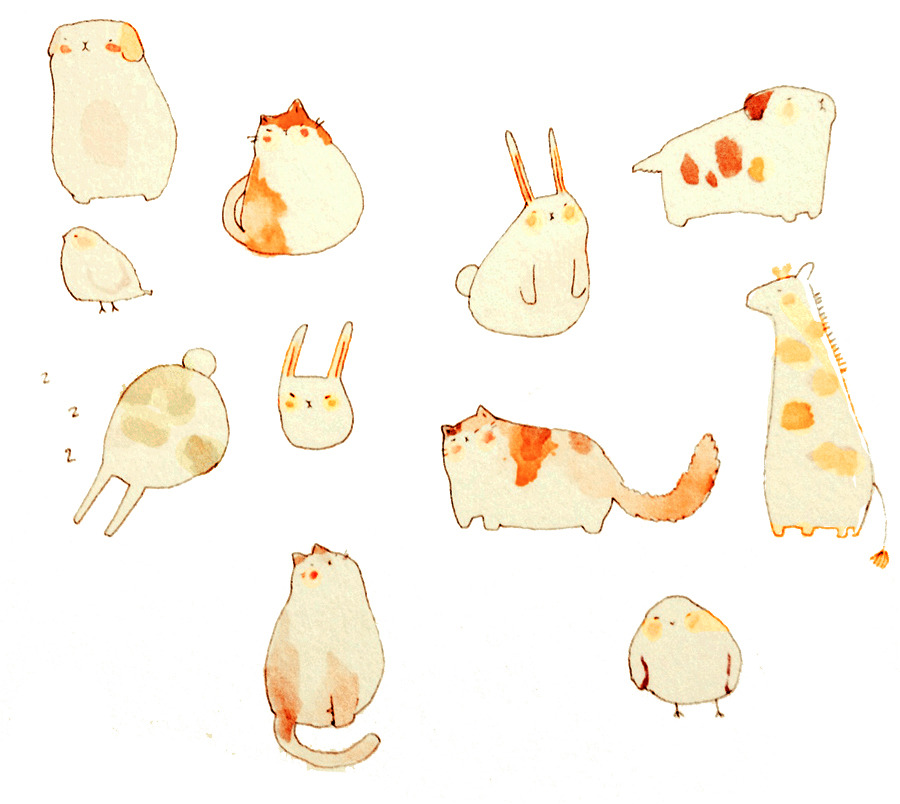 tofuvi:mochi creature doodles!