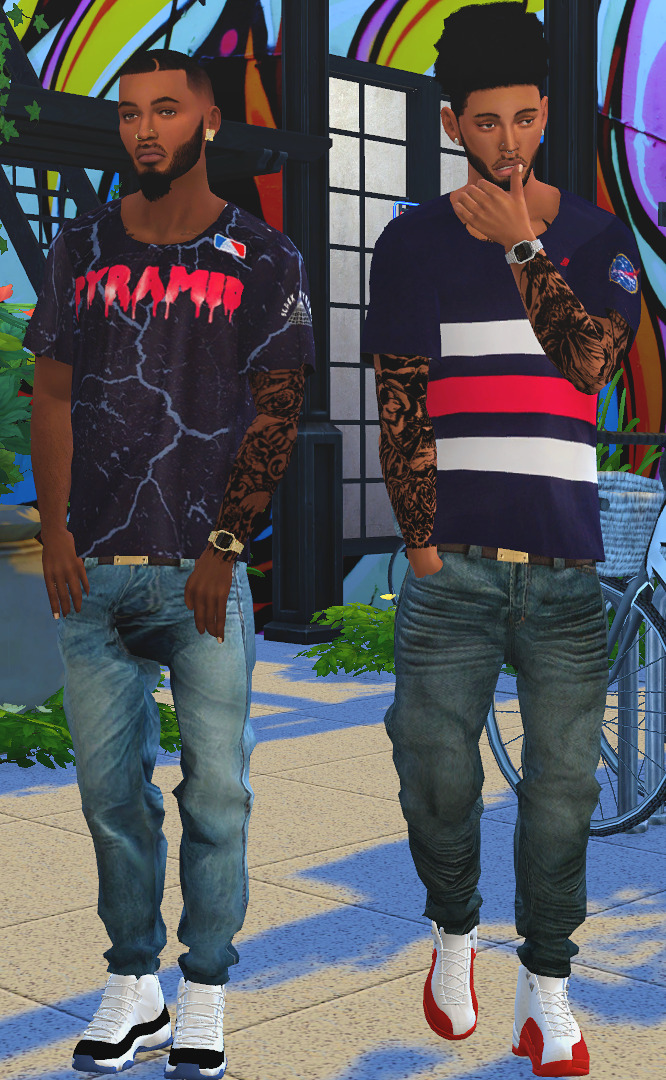 3.6k+ Followers Gift! TS4 - Black Pyramid Tees I... - xViva