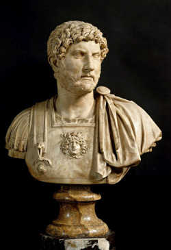 hadrian6:  Portrait Bust of Hadrian.  AD 130, Roman. Naples National Archaeological Museum.   http://hadrian6.tumblr.com
