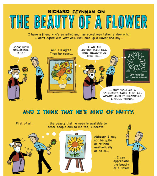 zenpencils:Richard Feynman ‘The beauty of a flower’Feynman è uno dei miei preferiti, quella citazion