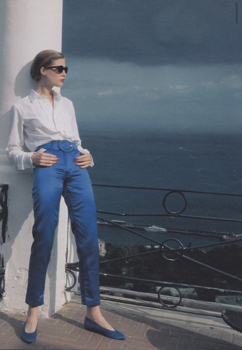 Christian Dior BoutiqueSunglasses: PersolMarie Claire France, June 1991Photographed by Christian Mos