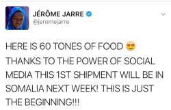 weavemama:  fingerguns-pewpew:  weavemama:  THIS IS SUCH GREAT NEWS  Somalia is going through a terrible famine right now and millions of Somalians are going each day without proper food and water. People are traveling by foot for MILES just to to find