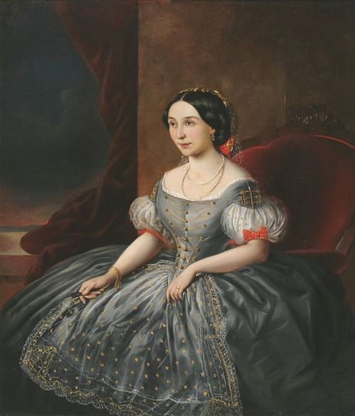 history-of-fashion: 1860 Miklos Barabas - Portrait of a noble lady