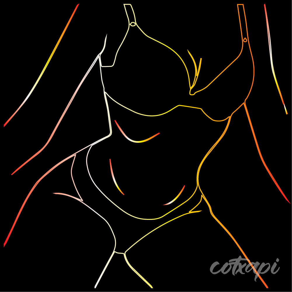 cute pretty women art young girls in vector outline art