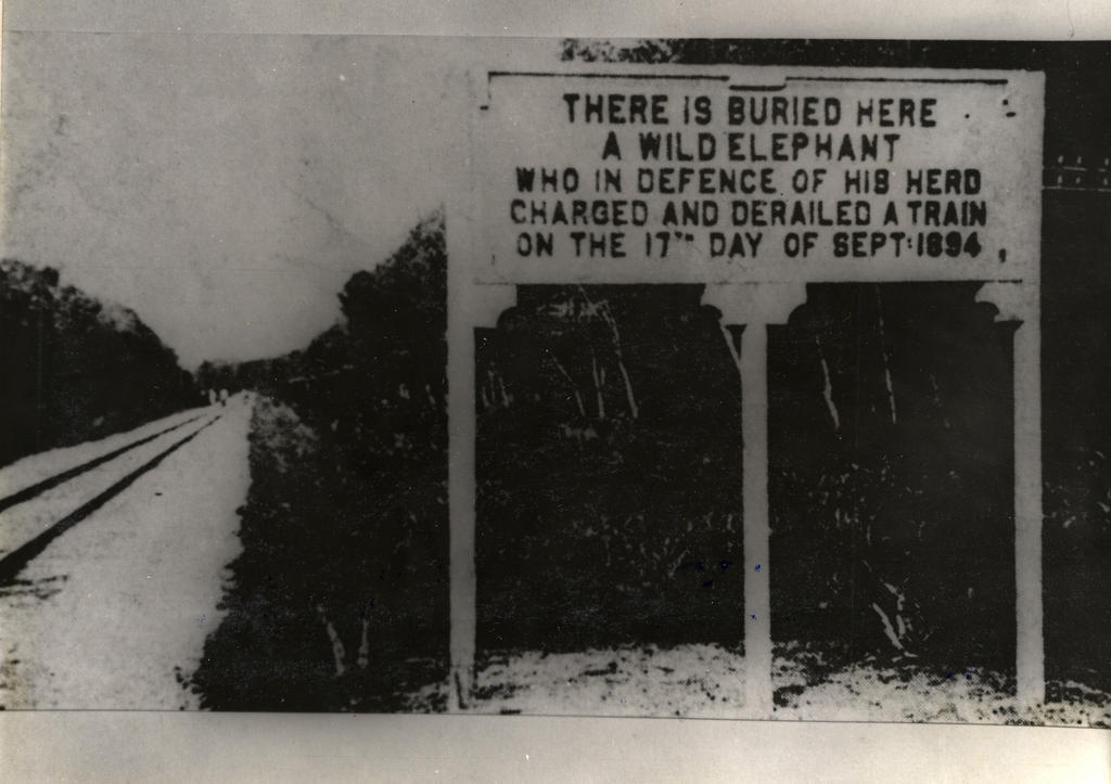 historicaltimes:  Memorial sign erected along the track of the Teluk Anson - Tapah