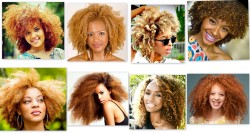 naturalhairdo:  Caramel and blond hair color