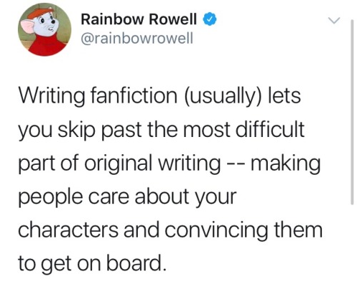 imaginashon:  fanbows:  @rainbowrowell reminding us why she’s our queen 👑 (x)  (x)    (x)    (x)    (x)    (x)    (x)    (x)    (x)    (x)     I am posting this here because this is important for people to know. I encourage fan fiction.  