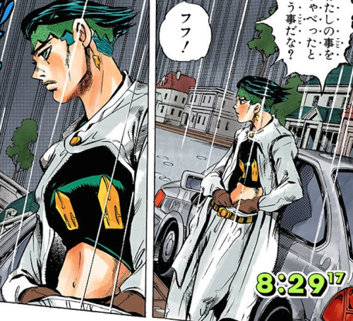 buongiornogiovanna: 8:29:17AM Rohan Kishibe shoves his hands down his pants in public