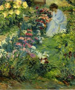 fleurdulys:  Woman in a Garden - John Leslie