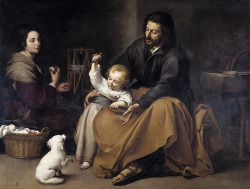 classic-art:  Sagrada Familia del Pajarito Bartolomé Esteban Murillo 