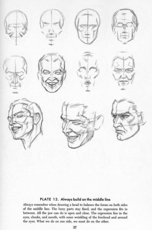 deepredroom:   How to draw heads. Good advice. I used to draw the head as one shape, put splitting it up into two, the cranium and the jaw, makes getting the shape right much easier. 