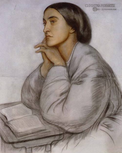 transistoradio:  Dante Gabriel Rossetti (1828-1882), Christina Rossetti (1886), chalk, 63.5 x 79&nbs