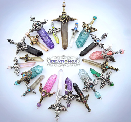 notfunnymistahj: ideationox: Original Crystal Sword jewelry designs by © IdeationoxJa