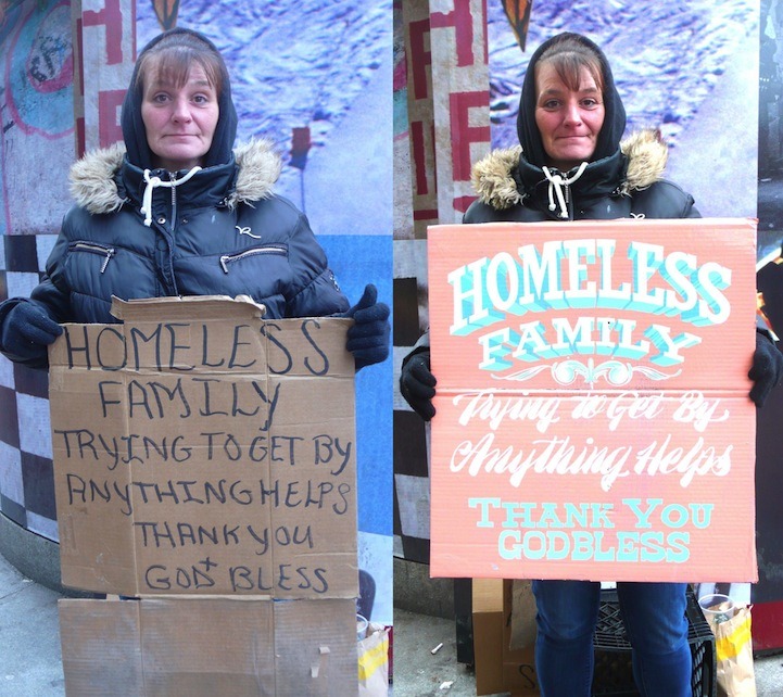 escapekit:  Signs for the Homeless  an art project started by artists Kenji Nakayama