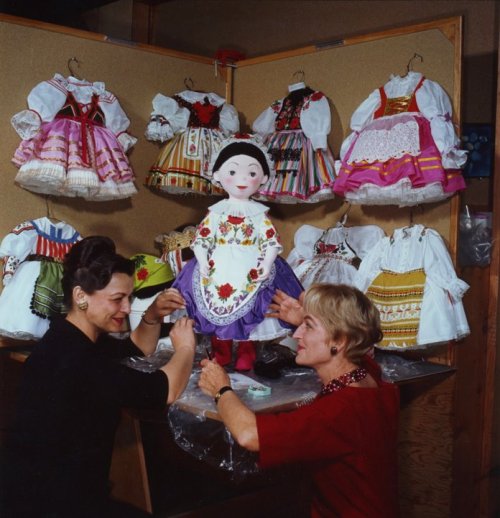 yourland:Small World costume designer Alice Davis and Mary Blair in 1964.