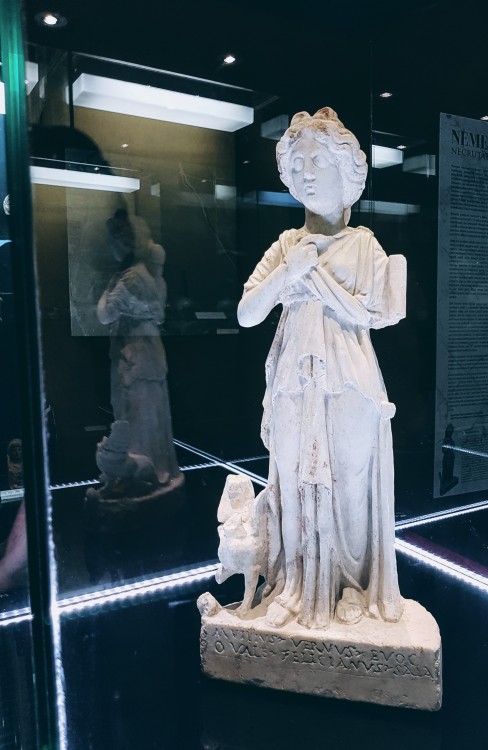 armafeminamque: Votive statue of the goddess Nemesis  Alba Iulia Museum, Romania, August 2019